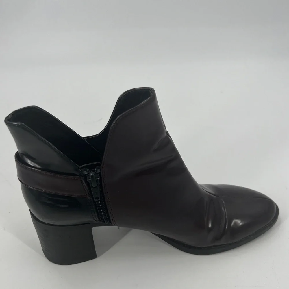 Zara black brown leather boots shoes size 38